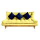 Sillón, sofá cama, grande 3 posiciones-Amarillo futones