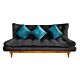 Sillón, sofá cama, grande 3 posiciones-Negro futones