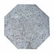 Base giratoria octagonal de mármol gris con detalles negros (Lazy Susan), 55 cm diámetro.